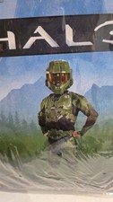 Licenced Kids Halo Master Chief Costume Boys Gaming Cosplay W/ Helmet New M 7-8