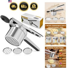 Potato Ricer Potato Masher Spaetzle Maker Potato Press for Kitchen | 15oz Pot...