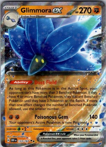 Pokemon Obsidian Flames Glimmora ex 123/197 NM Holofoil
