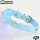 Dog Cat Coller Pu Leather Adjustable Pet Necklace Small Cat Puppy Safety Buckle