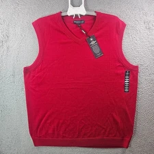 $89 NEW Hart Schaffner Vest Sweater Men 2XT Tall V-Neck 100% Merino Wool Red