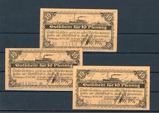 Flensburg 3 mal 10 Pfennig Notgeld KN - Varianten .......................2/30033