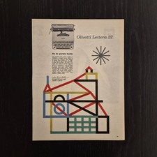 1957 #5 Olivetti Lettera 22 - Original AD Advertising 26x33 Pubblicità Vintage