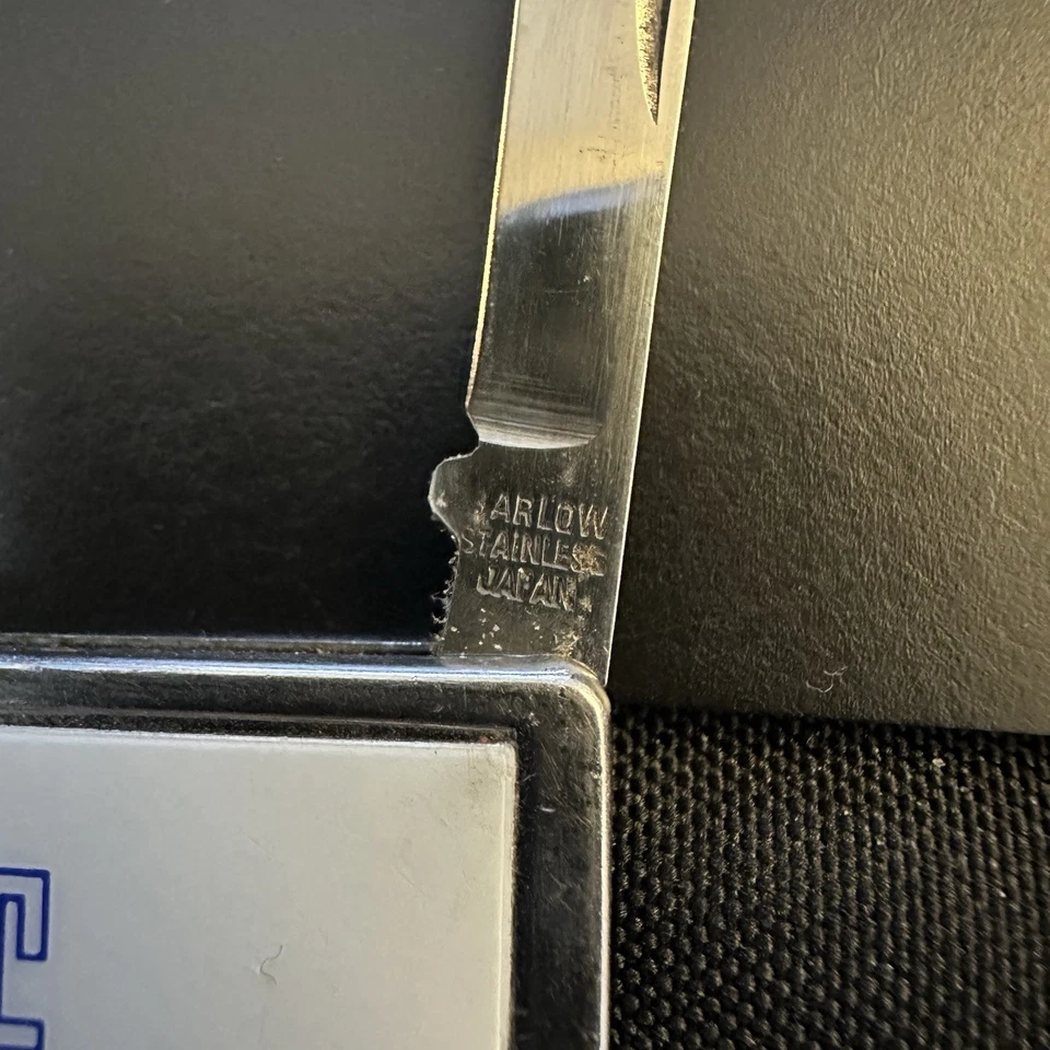 Cuchillo clip dinero vintage ITT THERMOTECH DIVISION lima de uñas Japón acero inoxidable Foto 3 de 4