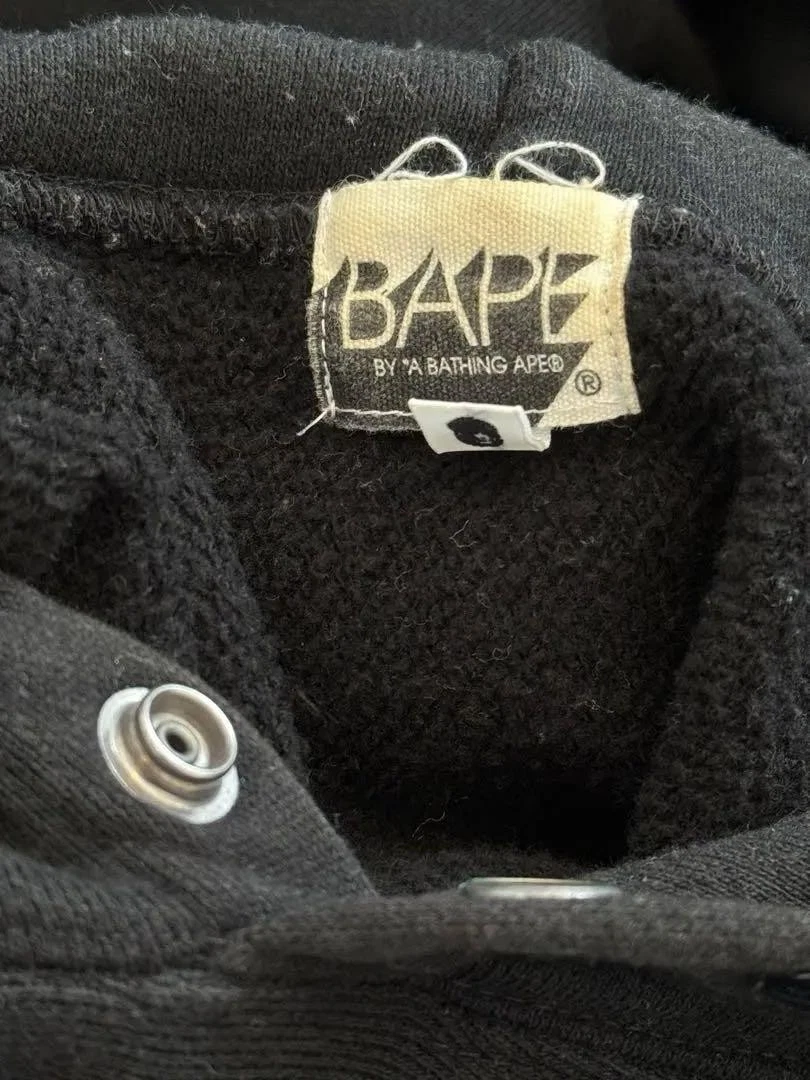 A BATHING APE (BAPE) BAPE Felpa con Cappuccio UOMO Nera JP Taglia Uomo