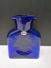 Blenko Glass Water Bottle 384 double spouted Cobalt blue Large 9 in beautiful!