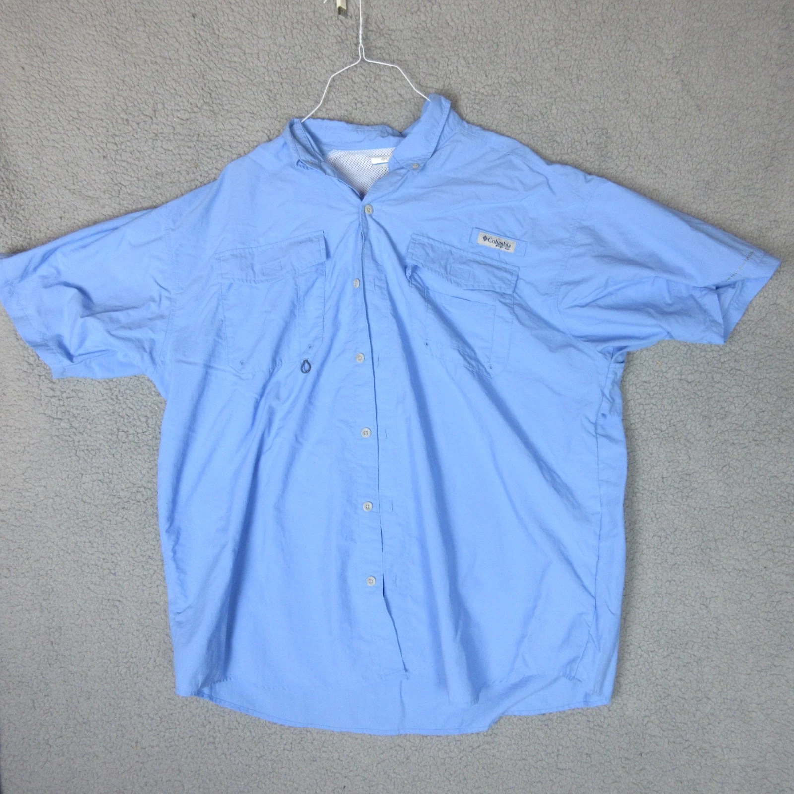 Columbia Fishing Shirt Men Extra Large Blue PFG Vented