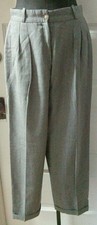 90's LIZ CLAIBORNE Collection Gray Pleated Lined WOOL Pants Slacks 10P