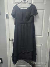 Faeriesty, MXC, NWT, Elegant Black Chiffon Evening Dress