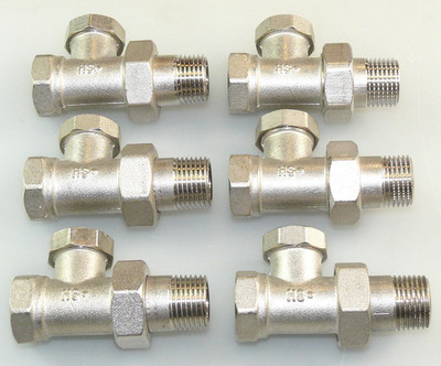 6 x HS RÜCKLAUFVERSCHRAUBUNG 1/2'' ZOLL DURCHGANG HEIZKÖRPERVERSCHRAUBUNG