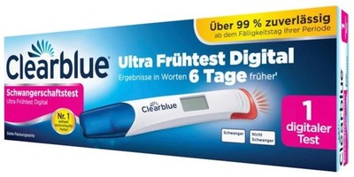 Clearblue Schwangerschaftstest Ultra- Frühtest Digital Ergebnisse 6 Tage Früher