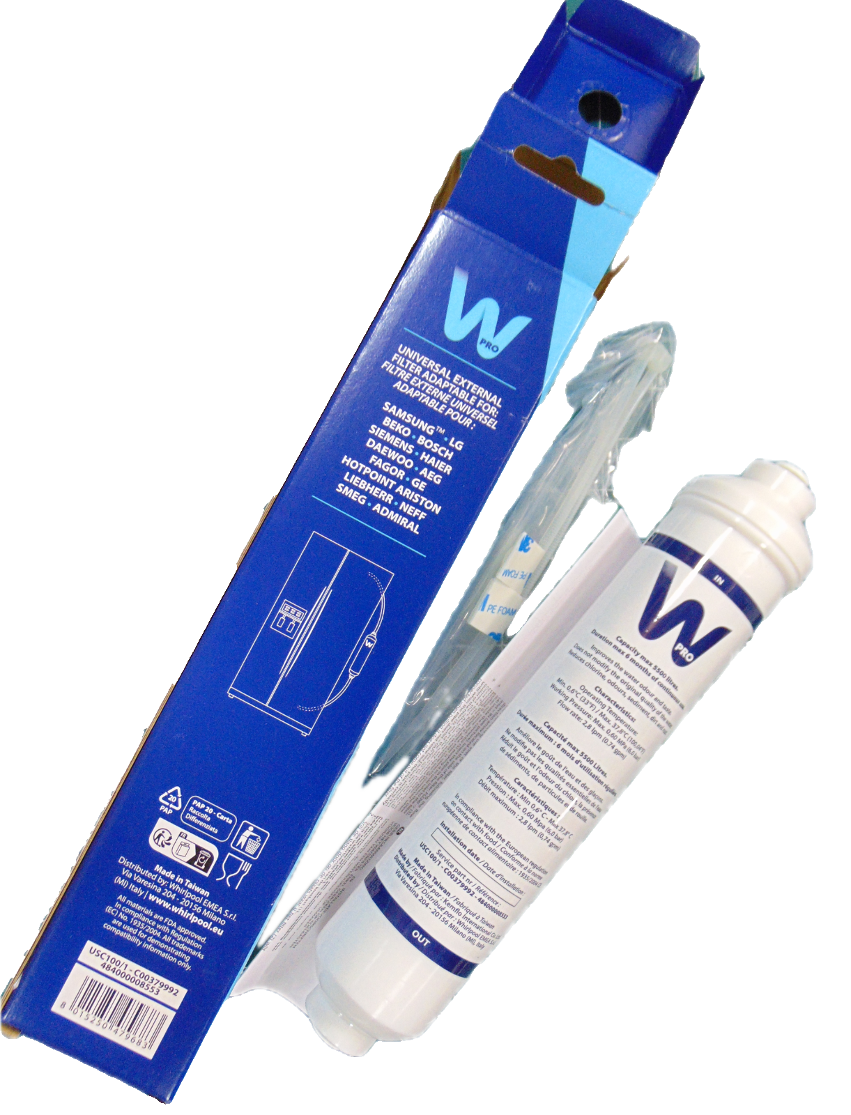 fridge filter, water filter, Wpro for Ariston, Ariston-Hotpoint, fridge freezer
