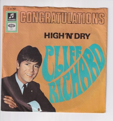 CLIFF RICHARD, SINGLE: CONGRATULATIONS + HIGH ´N´DRY , Columbia C 23 750 COVER