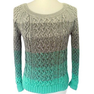 American Eagle Sweater Womens Sz XS Open Knit Boho Crocheted Ombre Lagenlook AE