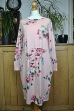 Goose Island Womens Floral Pink Jersey Dress M/L Cotton Blend