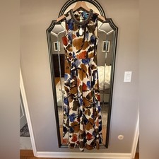 RARE Anthropologie Ranna Gill Finola Maxi Beaded Floral Fall Colors Dress- Small