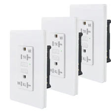 GREENCYCLE 125-Volt 15Amp GFCI Outlet Duplex Receptacles TR WR Wall Socket,3PACK