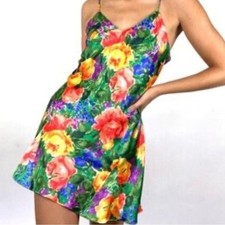 Victoria Secret Gold label  vintage size small floral mini slip dress w robe