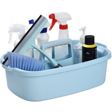 Large Cleaning Supplies Caddy with Handle, Plastic Storage Bucket Organizer f...