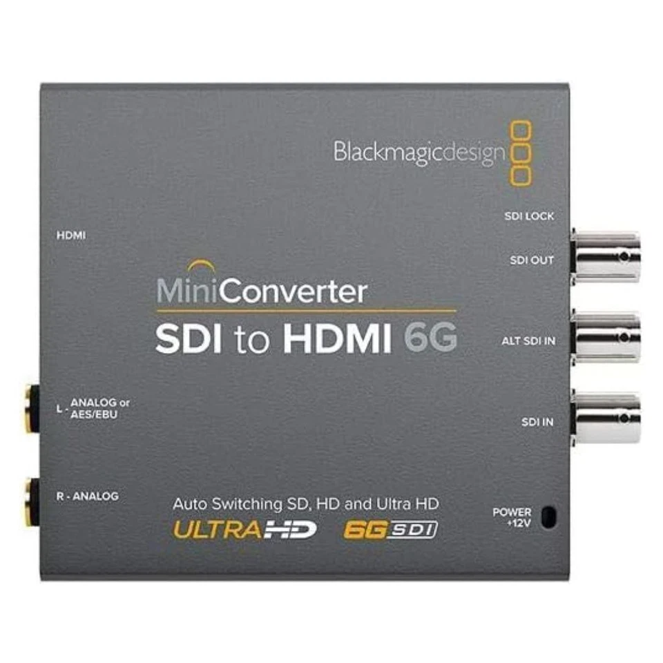 Mini convertidor de video negro Blackmagic Design SDI a HDMI 6G con salidas de audio Foto 2 de 3