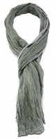 Tigertie - Gecrashter Schal In Olivegrau Weiss Grau Gestreift - Gr. 180 X 50 Cm