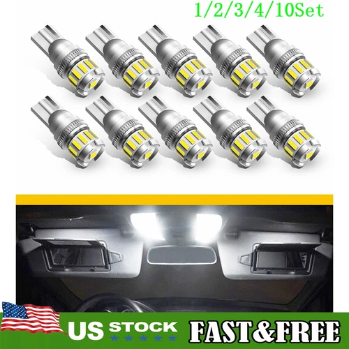 LED License Plate Light Bulbs 6500K Super Bright White T10 W5W 194 168 1~10Set