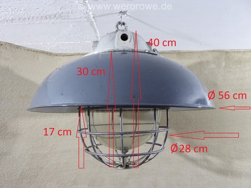 Industrielampe Werkstattlampe Fabriklampe Siemens & Schuckert Emaille Lampe - Bild 3 von 20