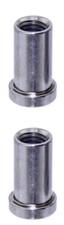 2 ALTALINE 14MM LONG BICYCLE RECESSED STEEL BRAKE NUT CHROME FOR FRONT BRAKE.