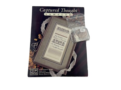 the needle s work captured thought sampler cross stitch pattern with threads
