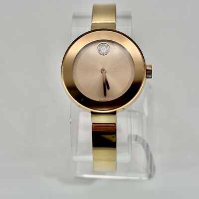 Movado Bold Ladies Watch Rose Gold Stainless Steel 01.3.34.6096 New Battery