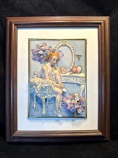 Montefiori Collection Framed Hand Painted 3D Resin Art Ballet Dancer 12x10
