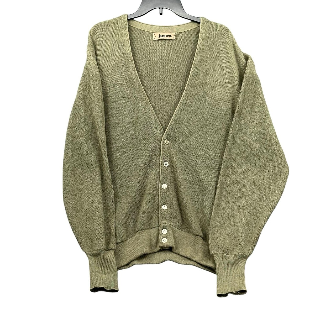 Vintage Jantzen Sweater Men Medium Green V-Neck Knit Vintage Jantzen Sweater Men Medium Green V-Neck Knit