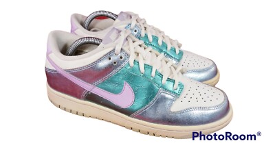 NIKE DUNK LOW GS GIRL YOUTH SNEAKERS TENNIS SHOES METALLIC SZ 6Y/38.5/UK  5.5 | eBay