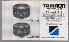 TAMRON LENS ADAPTABLE - 2, 24mmF/2.5 ULTRA WIDE ANGLE  28mmF 2.5 WIDE ANGLE #49