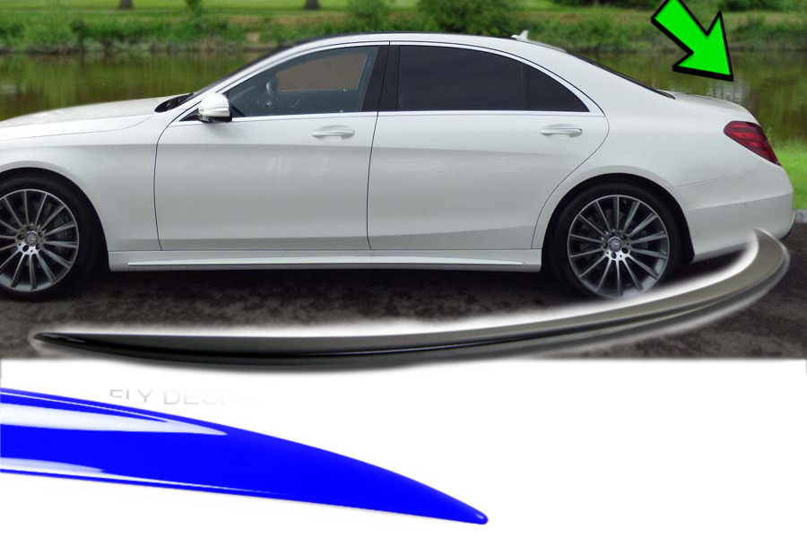 Suitable for MERCEDES W 222 tuning spoiler rear lip Matte BLACK Becquet Trunk