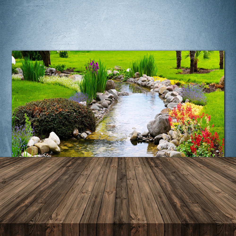Crédence de cuisine en verre 140x70 fond de hotte panneau mural lac