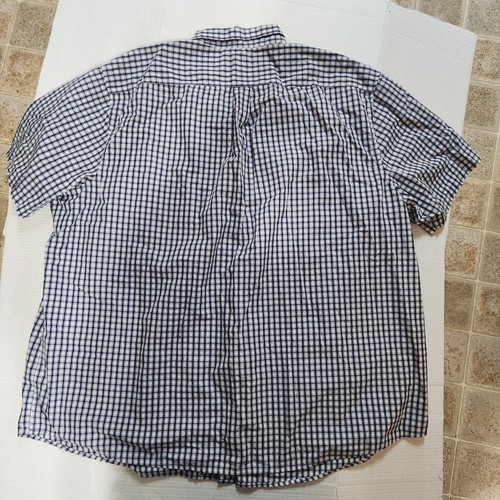 US Polo Assn Shirt Men's Size 4XLT Navy White Checkered Short Sleeve Button Down - Picture 8 of 9