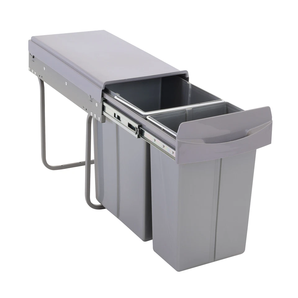 B-Ware SVITA EMCombo30 Einbaumülleimer 30L 2 Fächer mit Deckel Mülltrennsystem