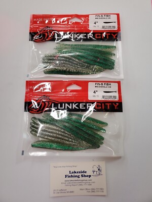 fins fishing lures Lunker City Fin-S Fish 28600 Chartreuse Silk Ice A thinner Brad's ThinFish Chartreuse-Purple Tiger