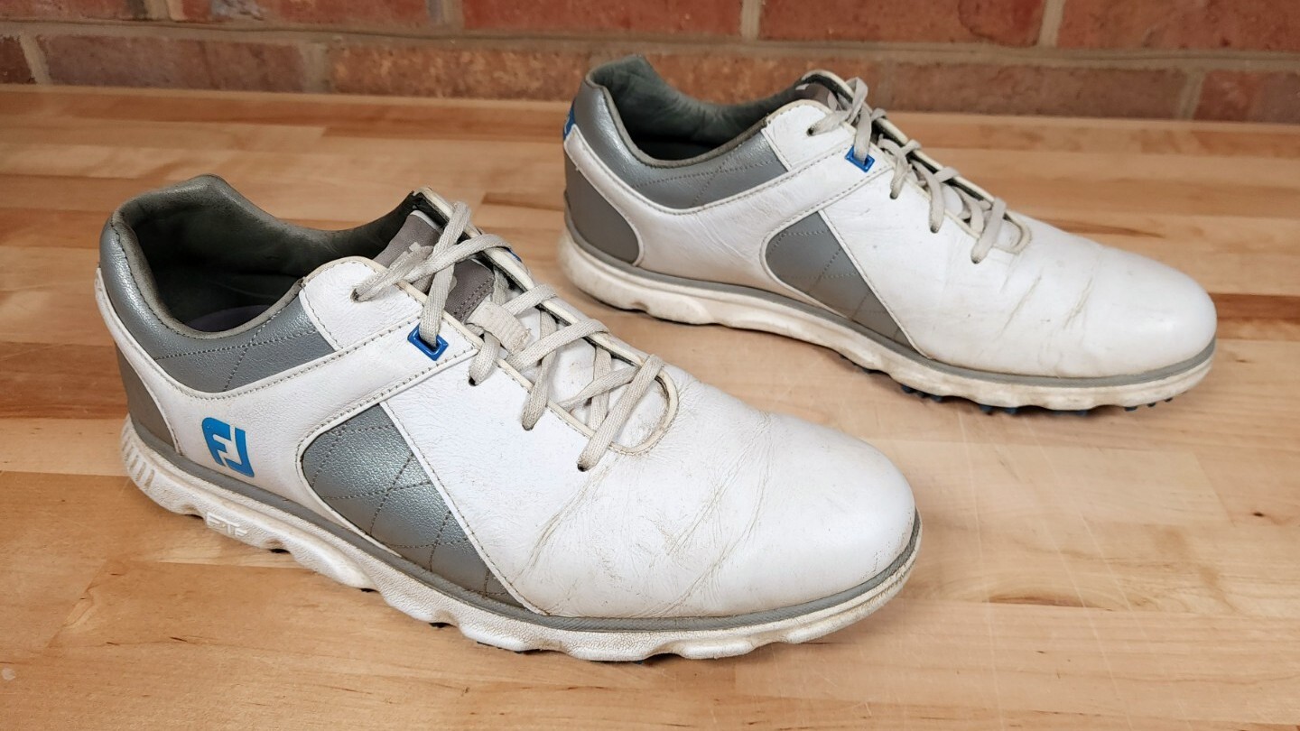 Footjoy Pro SL Mens Size 11 M White Silver Spikeless Golf Shoes 53266