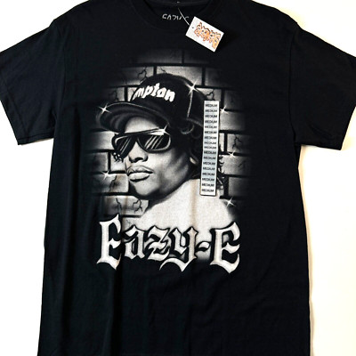 Eazy-E T-Shirt Size Medium Compton Hat Locs NWA Black Hip Hop Graffiti Tee NEW