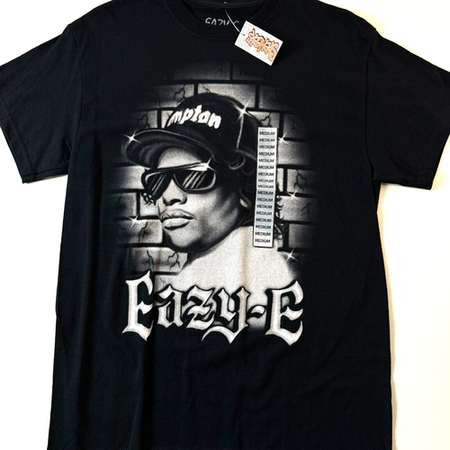 Eazy-E T-Shirt Gr. Large Compton Hat Locs NWA schwarz Hip Hop Graffiti Tee NEU