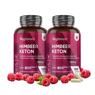 WeightWorld Raspberry Keton - 180 Abnehmen vegan Kapseln x2 - Gewichtsmanagement