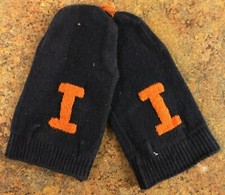 Illinois Fighting Illini Vintage Baby / Toddler Mittens 2 1/2" x 4 3/4" - Rare