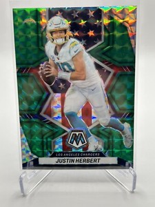 2022 Panini Mosaic Justin Herbert National Pride Green Mosaic SP #254 Chargers