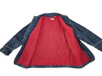 Vintage Armani Jeans Denim Jacket Coat Quilt Lined Parka Vintage Armani Jeans Denim Jacket Coat Quilt Lined Parka