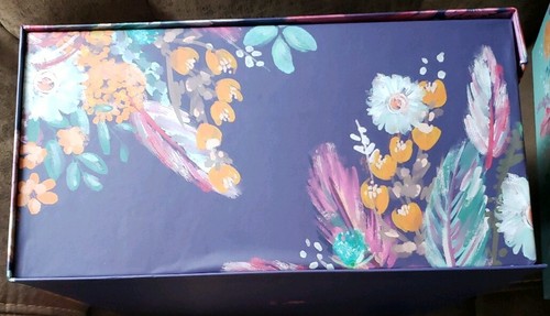 Harris ~ "Choose Happy" Cardboard Storage Box ~ Purple/Floral Design ~ Large ~ 1 - Picture 4 of 9