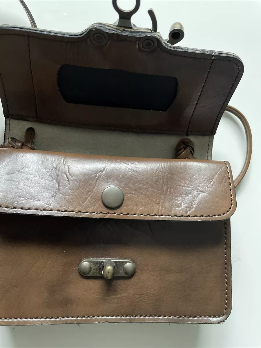 Vintage Canary Collection Island Crossbody Bag Brown Hard Case