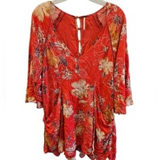Free People Eyes on You Floral Poppy Mini Dress Size 10 (M)