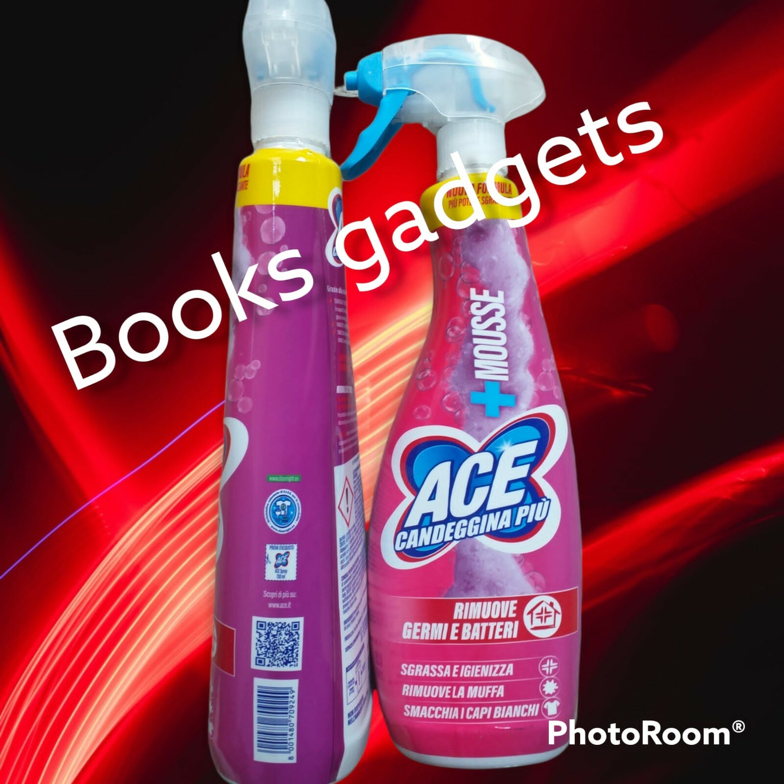 5 pz Ace Spray Mousse Candeggina + Sgrassatore Sgrassa Rimuove Muffa 700ml